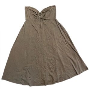 Y2K American Eagle brown strapless dress. Size Small